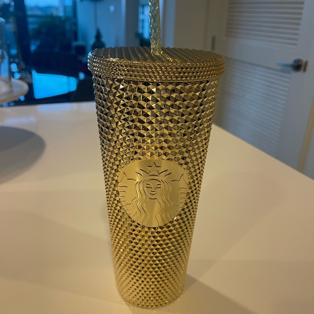 New Starbucks Venti Gold Studded Tumbler - 24oz